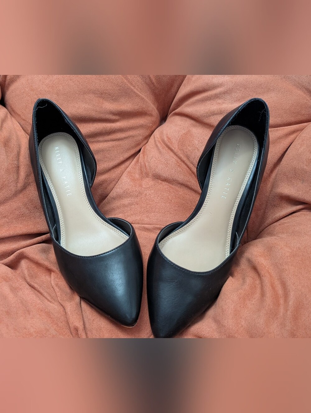 Kelly & Katie Black Pointed-Toe D'Orsay Pumps